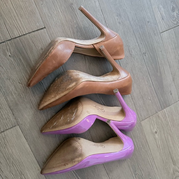 BUNDLE- Jessica Simpson Brown/Tan and PurpleHeels - Picture 5 of 5